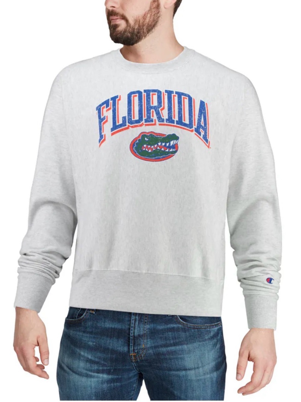 Men's Champion Gray Florida Gators Pullover Sweatshirt Sz S